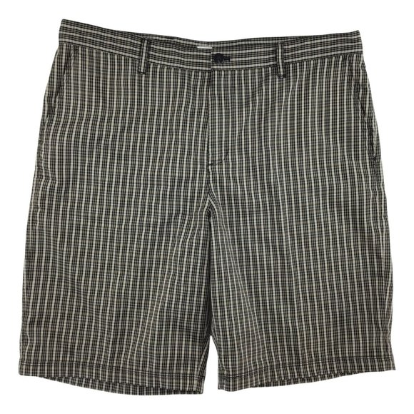 Adidas Shorts mens Golf 38 plaid black tan stretch 11 inch P16169 MCL ac… - Picture 1 of 10